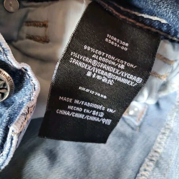 Affliction Jeans Mens 30x30 Blue Blake Straight Embroidered Y2K Button Pockets - Picture 4 of 10